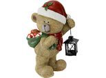 Dekofigur I.GE.A. "Bär mit Lampe", braun, B:24cm H:37cm, Magnesia, Dekofiguren, Dekofigur, Figur Statue Weihnachtsfigur Ornament Weihnachtsdeko Adventskränze
