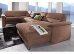 Wohnlandschaft SIT & MORE "Ascara U-Form", braun, B:312cm H:85cm T:204cm, NaturLeder in Sitz und Rücken, Korpus ist mit passendem Kunstleder bezogen.;Luxus-Microfaser (100% Polyester);Softlux-Kunstleder;Primabelle-Microfaser (100% Polyester), Sofas, Wohnlandschaft, inklusive Boxspring/Federkern-Polsterung, wahlweise mit Bettfunktion