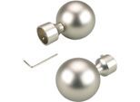 Gardinenstangen-Endstück LIEDECO "Kegel mit Rohraufnahme" Gr. 1, silber (chromfarben, matt), L:6cm Ø:4cm, Gardinenstangenendstücke, Gardinenstangen-Endstück, für Gardinenstangen Ø 16 mm