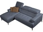 Ecksofa EGOITALIANO "Soul, Design und Sitzkomfort auf hohem Niveau, tolle Details, L-Form", grau (smoke), B:250cm H:99cm T:166cm, Leder »BULL« (echtes Rindsleder). Geschliffenes, pigmentiertes und behandeltes Rindsleder mit einer Dicke von 1, 3-1, 5 mm. Dieses Leder zeigt eine ziemlich weiche Hand mit einem halb undurchsichtigen Aussehen. Es handelt sich um ein geschütztes Leder. Eine leichte Deck
