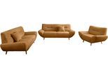 Polstergarnitur HOME AFFAIRE "DRAGO", gold, gold, gepolstert,Set 3-2-1,gold, Sitzmöbel-Sets, Polstergarnitur