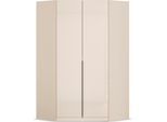 Eckkleiderschrank OTTO HOME "Kleiderschrank Schrank Ankleidezimmer Schlafzimmer Garderobe AGORDO", beige (beige, glas beige (champagner)), B:117cm H:229cm T:117cm, Holzwerkstoff, Schränke, Eckkleiderschrank, mit Glastüren, voll ausgestattet mit viel Stauraum MADE IN GERMANY