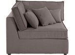 Sofa-Eckelement OTTO HOME "Florid", grau (taupe), B:99cm H:75cm T:100cm, Baumwollmix (60% Baumwolle/40% Leinen);Struktur fein (100% Polyester);Samtoptik (100% Polyester);Samtvelours (100% Polyester);Struktur (100% Polyester);Struktur recycelt (100% recyceltes Polyester), Polsterelemente, Sofa-Eckelement, Teil eines Modulsofas, fester Sitzkomfort, auch in Cord