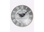 Wanduhr HEINE HOME, grau, Wanduhren, B/H/T: 42cm x 42cm x 7cm, Wanduhr, B:42cm H:42cm T:7cm