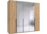 Kleiderschrank WIMEX "Mugano,in 5 Breiten,2 Höhen,2 Tiefen, viele Farben, Made in Germany", schwarz (artisan, eiche nachbildung, griffe schwarz), B:225cm H:208cm T:58cm, Holzwerkstoff, Schränke, Kleiderschrank, mit langen Griffen aus Metall, mit oder ohne Spiegel