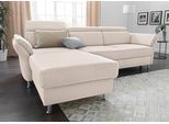 Ecksofa SIT & MORE "Avignon L-Form", beige (linen), B:259cm H:97cm T:172cm, Flachgewebe (90% Polyester, 10% Polyamid);Luxus-Microfaser (100% Polyester);Struktur (100% Polyester), Sofas, Ecksofa, Kopfteilverstellung, wahlweise mit Bettfunktion und Bettkasten