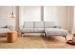 Ecksofa EXXPO - SOFA FASHION "Palic, inkl. Rückenverstellung, bequem, elegant, Breite 245cm, L-Form", beige (papyrus), B:245cm H:87cm T:185cm, Webstoff Premium: 67% Polyester, 33% Baumwolle;Webstoff: 100% Polyester;Velours: 100% Polyester, Sofas, Ecksofa, vom Sofa zum Hochlehner. Hohe Füße und Holzblende als Designmerkmal