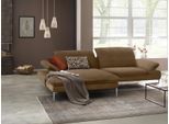 Ecksofa W.SCHILLIG "enjoy&MORE, Designsofa, elegant und bequem, L-Form", braun (chocolate s37), B:294cm H:87cm T:185cm, Chenille-Flachgewebe R66 (85% Polyester, 15% Nylon);Longlife Xtra-Leder Z59: Glattleder mit modischer Prägung. Hautstärke 0, 9 - 1, 1 mm;Stoff S37 (100% Polyester), Sofas, Ecksofa, mit Sitztiefenverstellung, Füße Chrom glänzend, Breite 294 cm