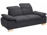 2-Sitzer HOME AFFAIRE "Bergamo Multifunktions-Sofa, bequem und komfortabel", grau (anthrazit), B:195cm H:77cm T:90cm, Chenille 100% Polyester;Struktur fein ( 100% Polyester);Luxus-Kunstleder;Struktur weich (100% Polyester), Sofas, 2-Sitzer, mit Armlehn-und Rückenfunktion, Federkern