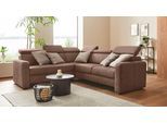 Ecksofa SIT & MORE "Bologna L-Form", braun (hasselnuss), B:247cm H:84cm T:227cm, Sofas, Ecksofa, Kopfteilverstellung, wahlweise mit Bettfunktion und Schubkasten