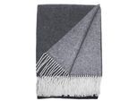 Plaid CASATEX "Duo Grigio Medio", grau (anthrazit), B:130cm L:190cm, Kaschmir, Wolle, Wohndecken, Plaid, elegantes Design