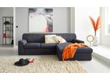 Ecksofa DOMO COLLECTION "Topper, elegant und zeitlos, kompaktes Stellmaß 245/155cm, L-Form", blau (dunkelblau), B:245cm H:78cm T:155cm, Sofas, Ecksofa, mit Recamiere, wahlweise mit Schlaffunktion