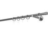 Gardinenstange MYDECO "20mm Cap Wandträger 12 cm", grau (anthrazit), L:170cm, Gardinenstangen, Gardinenstange