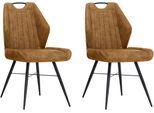 Esszimmerstuhl OMG DESIGN "Torro", braun (cognac, schwarz, cognac), B:53cm H:90cm T:61cm, Stühle, Esszimmerstuhl, bequemer Polsterstuhl, pflegeleichter Bezug