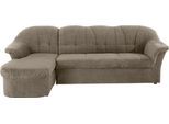 Ecksofa DOMO COLLECTION "Pegnitz, elegante Rückensteppung, komfortabel, Breite 238cm, L-Form", braun (schlamm), B:238cm H:82cm T:141cm, 95% Polyester, 5% Nylon, Sofas, Ecksofa, wahlweise mit Bettfunktion
