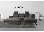 Ecksofa SIT & MORE "Cinturo L-Form", grau (fango), B:260cm H:88cm T:226cm, Sofas, Ecksofa, inklusive Sitztiefenverstellung und Federkern, Sitzhöhe 45 cm