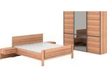Schlafzimmer-Set MUSTERRING "Sorrent, Kleiderschrank, Bett & Nachtkommoden, teilmassiv Eiche", braun, Schrank 250cm Breit / 217cm Hoch + ohne Matratze, B/H: 180cm x 200cm, Schrank 250cm Breit / 217cm Hoch, Glas, Hartfaserplatte, Holz teilmassiv, Holzwerkstoff, Massivholz, Schlafzimmermöbel-Sets, Schlafzimmer-Set, mit Schwebetürenschrank, Bett mit Stollenfuß, Breite Schrank 250 cm