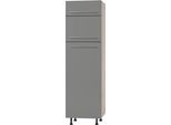 Kühlumbauschrank OPTIFIT "Bern", grau (basaltgrau, akaziefarben), B:60cm H:211,8cm T:58,4cm, Schränke, Kühlumbauschrank, 60 cm breit, 212 cm hoch, mit höhenverstellbaren Stellfüßen