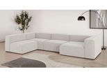 Wohnlandschaft OTTO HOME "HAILY U-Form mit Ottomane links/rechts, Maße B/T/H: 360/200/72 cm", beige (creme), B:360cm H:72cm T:200cm, 100% Polyester, Sofas, Wohnlandschaft, als Modul oder separat verwendbar, für individuelle Zusammenstellung