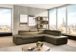 Ecksofa SIT & MORE "Alcudia L-Form", grün (olive), B:272cm H:73cm T:226cm, NaturLEDER;Spannstoff, Sofas, Ecksofa, mit Armteilverstellung, optional Kopfteilverstellung und Bettfunktion