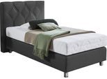 Boxspringbett "Phönix", grau (anthrazit), B:105cm L:210cm, Bezug Bett: Microvelours (100% Polyester) oder Feinstruktur (100% Polyester);Bezug Bonnell-Federkernmatratze: 100% Polyester;Bezug Kaltschaummatratze: 100% Polyester;Bezug Tonnentaschenfederkernmatratze: 80% Baumwolle, 20%Polyester, WESTFALIA SCHLAFKOMFORT, Komplettbetten, Boxspringbett