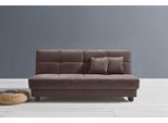 Schlafsofa ELL + ELL "Tilda", braun (dunkelbraun), B:185cm H:90cm T:100cm, 100% Polyester, Sofas, Schlafsofa, Breite 185 cm, inkl. 2 Zierkissen