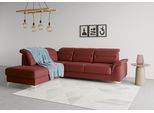 Ecksofa SIT & MORE "Sinatra L-Form", rot (bordeaux), B:251cm H:85cm T:220cm, 100% Polyester, Sofas, Ecksofa, mit Ottomane, optional mit Kopfteilverstellung und Armteilfunktion