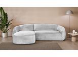 Ecksofa "YANI, L-Form, Designersofa, organische Form, Maße B/T/H: 255/170/81 cm", grau (hellgrau), B:255cm H:81cm T:170cm, 100% Polyester, LEGER HOME BY LENA GERCKE, Sofas, Ecksofa, mit Wellenunterfederung, auch in Bouclé, Recamiere rechts/links
