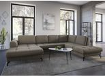 Wohnlandschaft SIT & MORE "Bendigo U-Form", braun (schlamm), B:332cm H:84cm T:226cm, Sofas, Wohnlandschaft, inklusive Sitztiefenverstellung, Bodenfreiheit 12 cm, in 2 Fußfarben