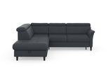 Ecksofa SIT & MORE "Marano L-Form", grau (dunkelgrau), B:252cm T:216cm, 98% Polyester, 2% Polyamid, Sofas, Ecksofa, inklusive Kopfteilverstellung, wahlweise mit Bettfunktion, Bettkasten
