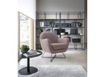 Sessel TRENDMANUFAKTUR "Evora, Loungesessel, Designsessel", lila (flieder), B:83cm H:85cm T:80cm, 92% Polyester, 8% Nylon, Sessel, Sessel, in zeitlosem Stil mit modernem Metallgestell