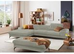 Ecksofa W.SCHILLIG "piedroo, Designsofa mit tollem Sitzkomfort, bequem und elegant, L-Form", grau (stone r66), B:343cm H:70cm T:193cm, Chenille-Flachgewebe R66 (85% Polyester, 15% Nylon), Sofas, Ecksofa, Kopfteilverstellung, wahlweise mit Sitztiefenverstellung, Breite 343cm