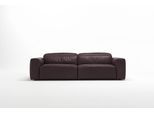 2,5-Sitzer EGOITALIANO "Beverly, Designsofa mit erstklassigem Sitzkomfort und tollen Details", braun (dunkelbraun), B:242cm H:95cm T:109cm, Leder CAREZZA (echtes Rindsleder) ist ein Naturleder, dass die ursprünglichen Eigenschaften der Haut nicht verändert. Das Vorhandensein von verheilten Narben, Körnungsunterschiede, Falten, Adern, Unterschiede in den Farbtönen und andere Spuren, die die Natur a