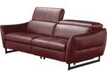 2,5-Sitzer EGOITALIANO "Dafne, elegantes Designsofa mit hohem Sitzkomfort", rot (kirschrot), B:208cm H:97cm T:108cm, Leder »BULL« (echtes Rindsleder). Geschliffenes, pigmentiertes und behandeltes Rindsleder mit einer Dicke von 1, 3-1, 5 mm. Dieses Leder zeigt eine ziemlich weiche Hand mit einem halb undurchsichtigen Aussehen. Es handelt sich um ein geschütztes Leder. Eine leichte Deckschicht schüt