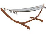 Hängestuhl GARDEN PLEASURE "Madeira", beige (natur), B:100cm H:98cm L:300cm, Baumwolle, Holz, Hängematten, Hängestuhl, Eukalyptus/Baumwolle