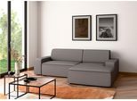 Ecksofa TRENDMANUFAKTUR "Graz, wahlweise mit Sitzvorschub und Bettkasten, L-Form, Breite 246 cm", grau (anthrazit), B:246cm H:73cm T:162cm, 100% Polyester, Sofas, Ecksofa, in Cord-, haustierfreundlichem LEO Struktur- oder LUMOS-3D-Bezug
