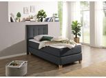 Boxspringbett HOME AFFAIRE, grau (anthrazit), B:110cm L:209cm, Komplettbetten, Boxspringbett, inklusive Komfortschaum-Topper