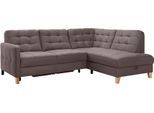 Ecksofa EXXPO - SOFA FASHION "Elio, kompakt & bequem, zeitloses Design, Breite 228cm, L-Form", braun, B:228cm H:84cm T:174cm, Sofas, Ecksofa, wahlweise mit Bettfunktion und Bettkasten
