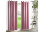 Vorhang WECKBRODT "Sarin", rosa, B:135cm H:225cm, Microfaser, Polyester, Gardinen, Vorhang, blickdicht, Thermo, wärme-,kälteisolierend, abdunkelnd, Gardine, Store