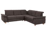 Ecksofa HOME AFFAIRE "Dalia L-Form", braun (mocca), B:256cm H:83cm T:236cm, Luxus-Microfaser Florence (100% Polyester);Luxus-Microfaser weich (90% Polyester, 10% Polyamid);Webstoff (100% Polyester), Sofas, Ecksofa, mit Federkernpolsterung, wahlweise mit Bettfunktion, Bettkasten