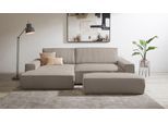 Polsterecke HOME AFFAIRE "SHERWOOD XXL tief, L-Form, Schlaffunktion, Bigsofa, Cord, Leinenoptik", greige, B:284cm H:90cm T:135cm, 100% Polyester, Sofas, Polsterecke, stellbar zum Schlafsofa (Krokodilverbinder), Cord, Leinenoptik