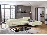 Ecksofa W.SCHILLIG "piedroo, Designsofa mit tollem Sitzkomfort, bequem und elegant, L-Form", beige (sahara s37), B:343cm H:70cm T:193cm, Stoff S37 (100% Polyester): Luxus-Microfaser in Lederoptik, Sofas, Ecksofa, Kopfteilverstellung, wahlweise mit Sitztiefenverstellung, Breite 343cm