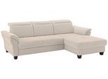 Ecksofa HOME AFFAIRE "Solvei L-Form", beige (natur), B:255cm H:104cm T:185cm, Struktur (100% Polyester);Luxus-Microfaser Lederoptik (100% Polyester);Luxus-Microfaser ALTARA NUBUCK (100% Polyester), Sofas, Ecksofa, mit Recamierenabschluß und Sitztiefenverstellung