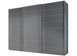 Schwebetürenschrank STAUD "Sonate Como, Made in Germany", grau (vulkanglas), B:249cm H:240cm T:68cm, Holzwerkstoff, Schränke, Schwebetürenschrank, Mit vier verschiedenen Ausstattungsvarianten