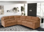 Ecksofa EGOITALIANO "Doris, modernes Designerecksofa in hochwertigen Microfaserqualitäten", braun (cognac), B:266cm H:90cm T:246cm, Luxus-Micofaser CASHMERE in Lederoptik (100% Polyester) ist ein neues technisches Gewebe mit einem visuellen und taktilen Aspekt, der dem Nubuk sehr nahe kommt, mit innovativen Eigenschaften. Seine außerordentliche Weichheit kommt von einem exklusiven Produktionsproze