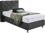 Boxspringbett "Phönix", grau (anthrazit), B:115cm L:210cm, Bezug Bett: Microvelours (100% Polyester) oder Feinstruktur (100% Polyester);Bezug Bonnell-Federkernmatratze: 100% Polyester;Bezug Kaltschaummatratze: 100% Polyester;Bezug Tonnentaschenfederkernmatratze: 80% Baumwolle, 20%Polyester, WESTFALIA SCHLAFKOMFORT, Komplettbetten, Boxspringbett
