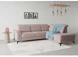 Ecksofa SIT & MORE "Sinatra L-Form", lila (flieder), B:251cm H:85cm T:220cm, 90% Polyester, 10% Polyamid, Sofas, Ecksofa, mit Ottomane, optional mit Kopfteilverstellung und Armteilfunktion
