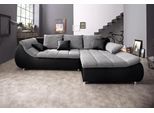 Ecksofa HOME AFFAIRE "Imola, bequem, aktuelle Steppung im Sitz, L-Form, Breite 270cm", schwarz (schwarz, weißgrau), B:270cm H:90cm T:170cm, Microfaser PRIMABELLE (100% Polyester) / Struktur (82% Polyester, 9% Viscose, 7% Baumwolle, 2% Nylon);Kunstleder SOFTLUX / Struktur (82% Polyester, 9% Viscose, 7% Baumwolle, 2% Nylon);Cord (93% Polyester, 7% Polyamid), Sofas, Ecksofa, wahlweise mit Bettfunktio