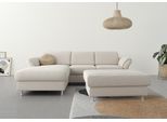 Ecksofa SIT & MORE "Apulia L-Form", beige (creme), B:250cm H:78cm T:185cm, Webstoff (100% Polyester);Struktur weich (90% Polyester, 10% Polyamid);Luxus-Microfaser Euphoria (100% Polyester);Samtoptik (100% Polyester), Sofas, Ecksofa, wahlweise Bettfunktion, Bettkasten und Kopf- und Armteilverstellung