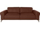 2,5-Sitzer W.SCHILLIG "montanaa", braun (tobacco z69), B:232cm H:78cm T:94cm, Sofas, 2 5-Sitzer, mit Metallfüßen in Bronze pulverbeschichtet, Breite 232 cm